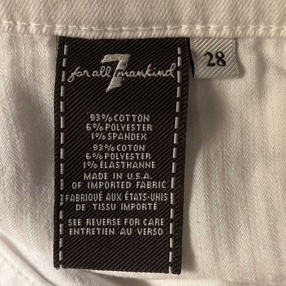 7 For All Mankind White The Skinny Jeans Size 28 Women’s - Picture 4 of 7